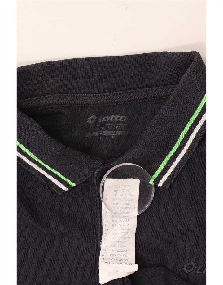 Tricou polo pentru bărbați Lotto, bumbac, albastru bleumarin mediu