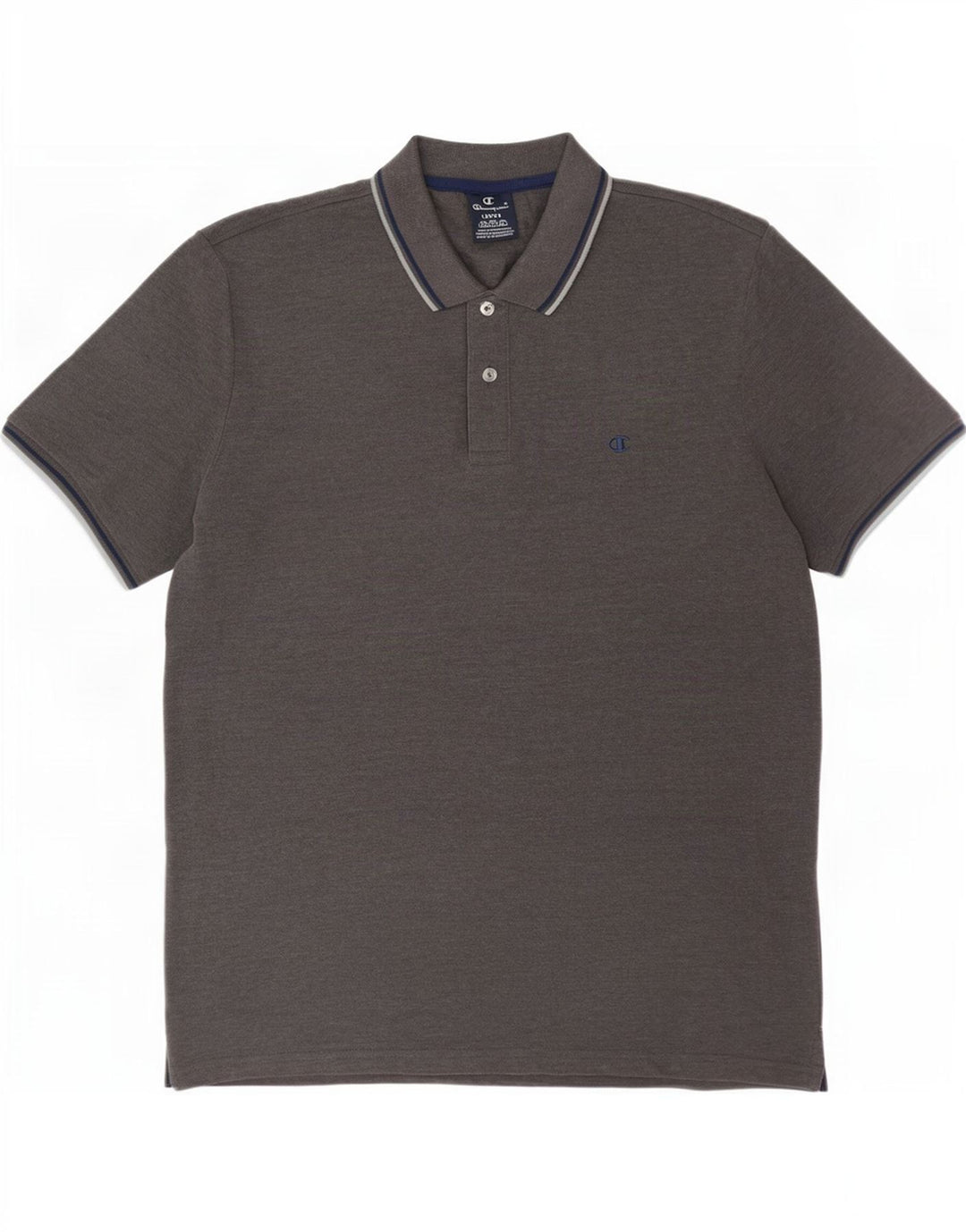 Tricou polo Champion pentru bărbați, bumbac cu dungi gri mare
