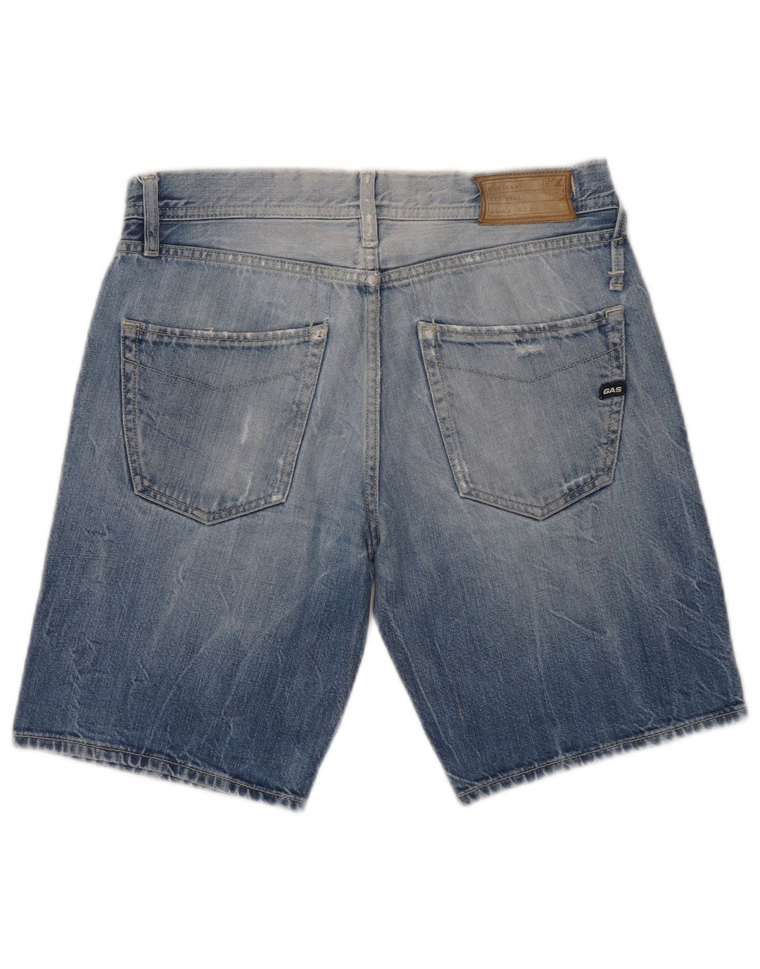 Pantaloni scurți din denim pentru femei Gas W29, bumbac albastru mediu