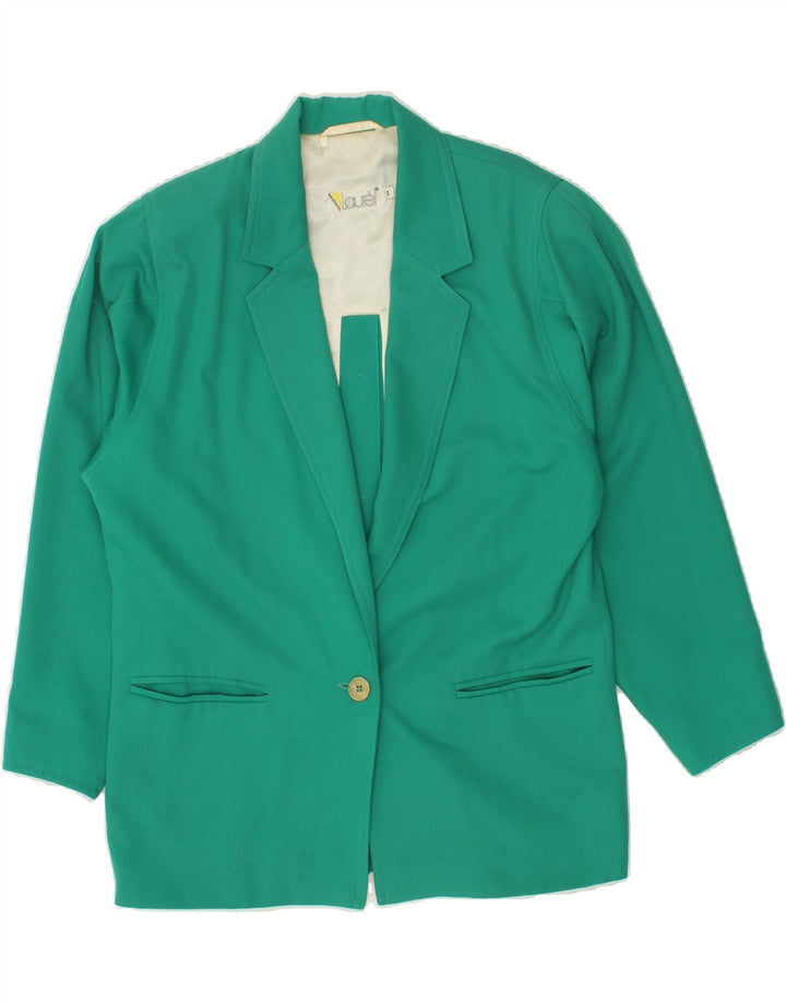 LAUREL Womens Oversized 1 Button Blazer Jacket EU 34 XS Green Polyester Vintage Laurel and Second-Hand Laurel from Messina Hembry 
