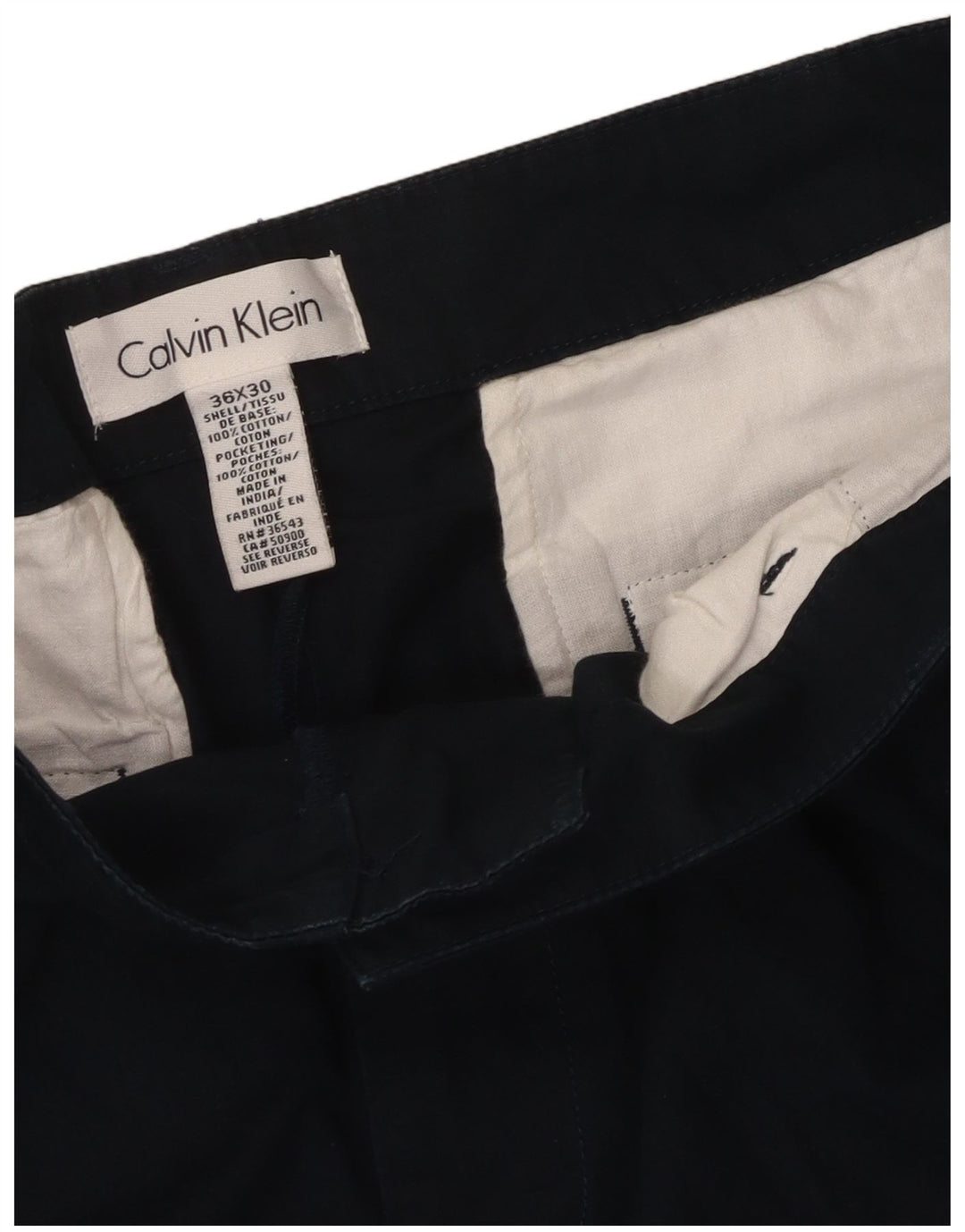 Pantaloni chino drepți pentru bărbați CALVIN KLEIN L36 L30 Bumbac bleumarin