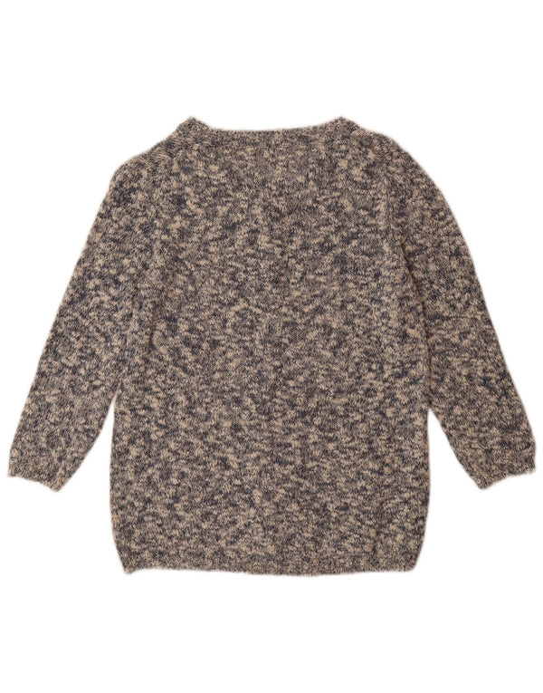 Pulover cardigan pentru femei MASSIMO DUTTI UK 12 mediu gri bumbac cu pete