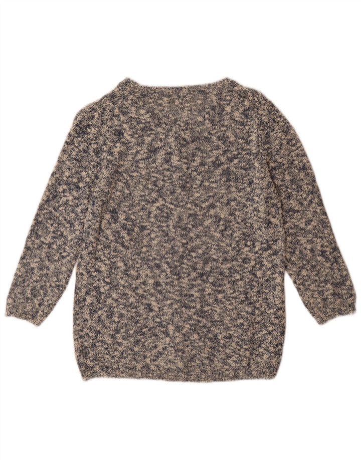 Pulover cardigan pentru femei MASSIMO DUTTI UK 12 mediu gri bumbac cu pete