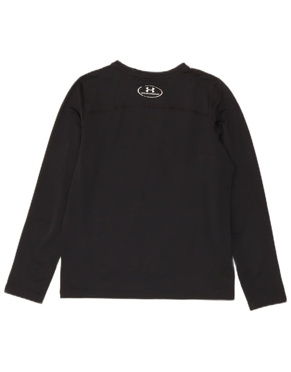 Under Armour pentru băieți Cold Gear Graphic Top cu mânecă lungă 11-12 ani mare negru