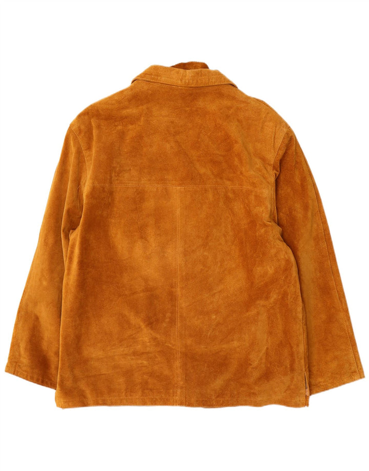 Jachetă vintage de piele intoarsa pentru femei UK 16 mare, maro, retro