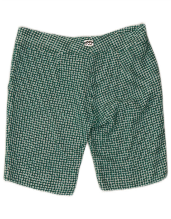 ROCCOBAROCCO Pantaloni scurti chino pentru femei US 6 Medium W30 Green Houndstooth Wool