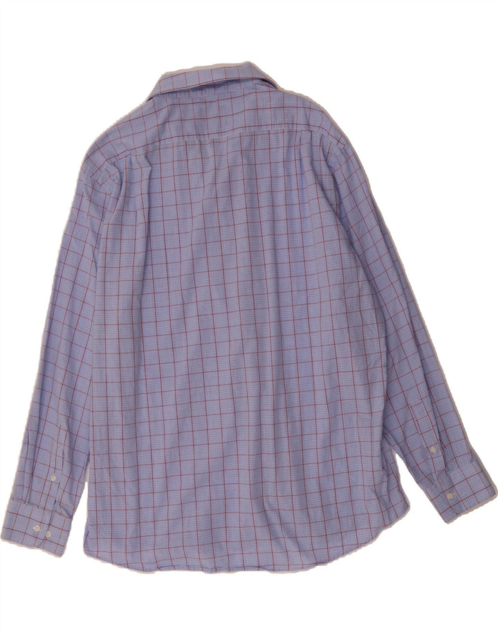 DOCKERS Mens Fitted Shirt Size 17 1/2 XL Blue Check Vintage Dockers and Second-Hand Dockers from Messina Hembry 