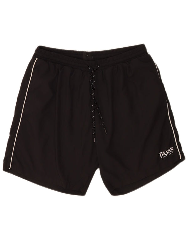 Pantaloni scurți de înot Hugo Boss pentru bărbați, poliester mediu negru