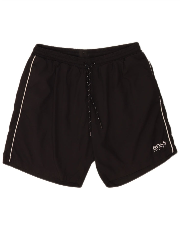 Pantaloni scurți de înot Hugo Boss pentru bărbați, poliester mediu negru