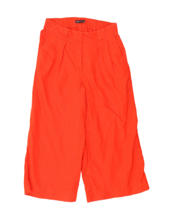 Pantaloni Capri pentru femei Marks & Spencer cu picioare largi UK 10 Small W28 L21 Red