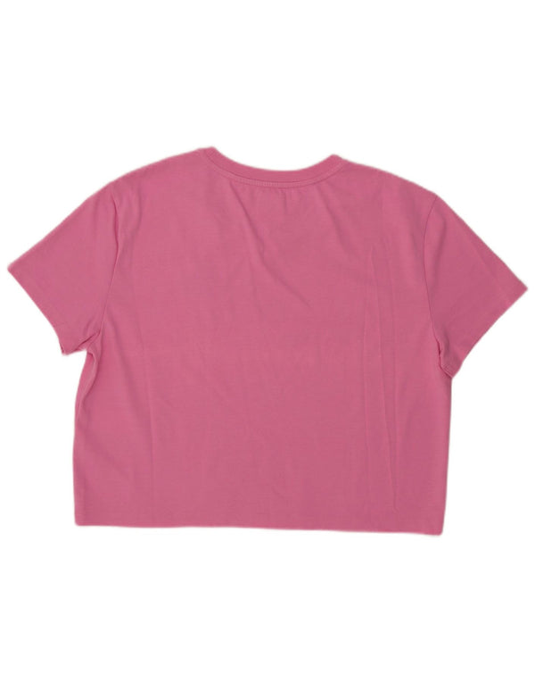 Tricou crop pentru femei Tommy Hilfiger Top UK 14 Large Pink