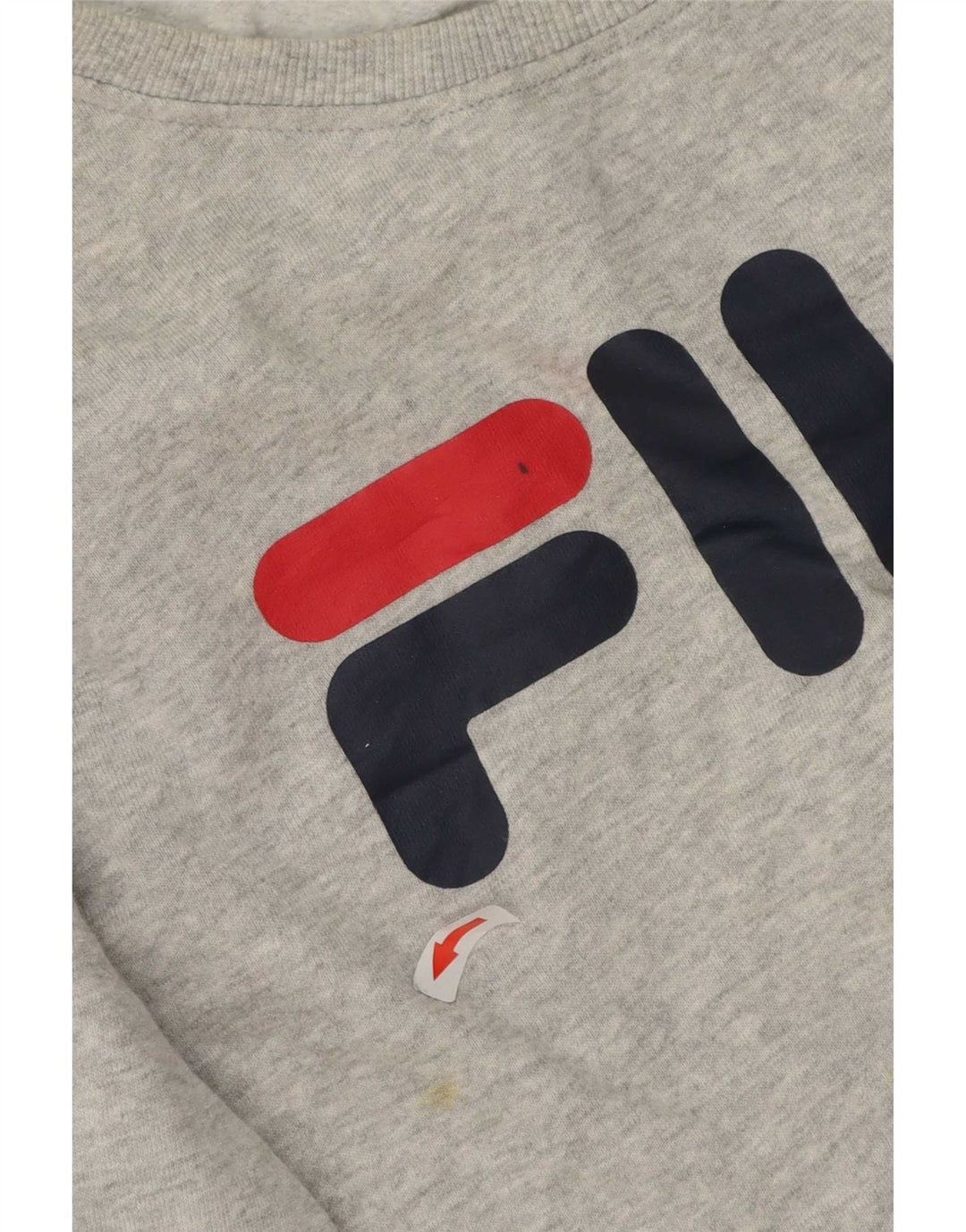 Pulover Fila pentru bărbați cu grafică, bumbac cu pete, gri mediu