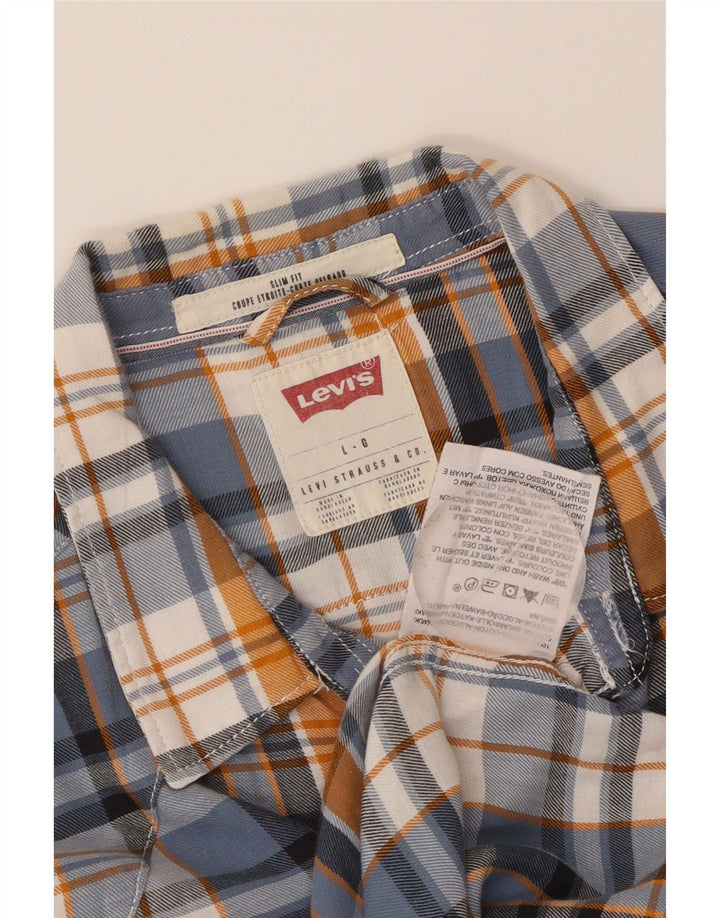 Cămașă de flanel pentru bărbați Levi's Slim Fit, bumbac cu carouri multicolore