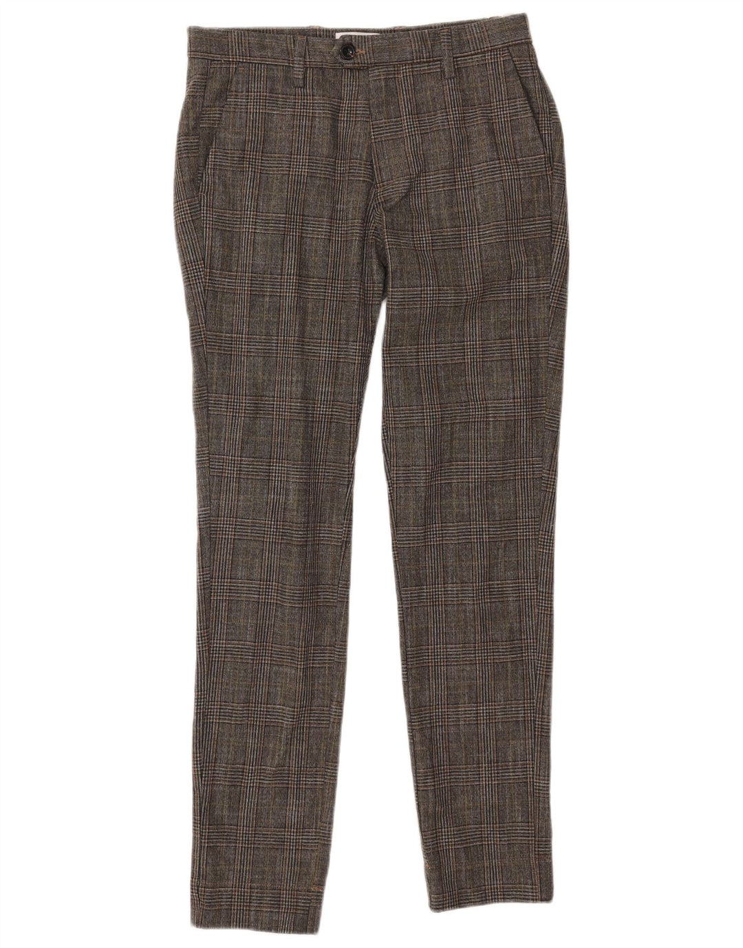 Pantaloni slim pentru bărbați Jack & Jones L30 L32 poliester cu carouri gri