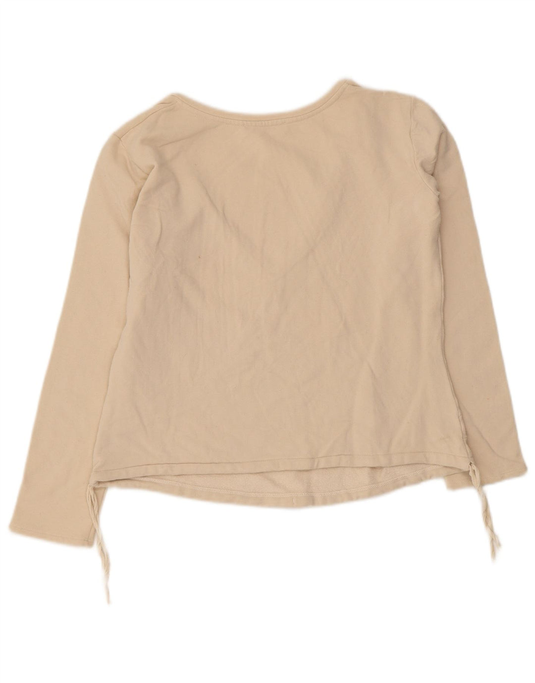Top femei Max Mara cu mânecă lungă UK 10 mic, bej, bumbac