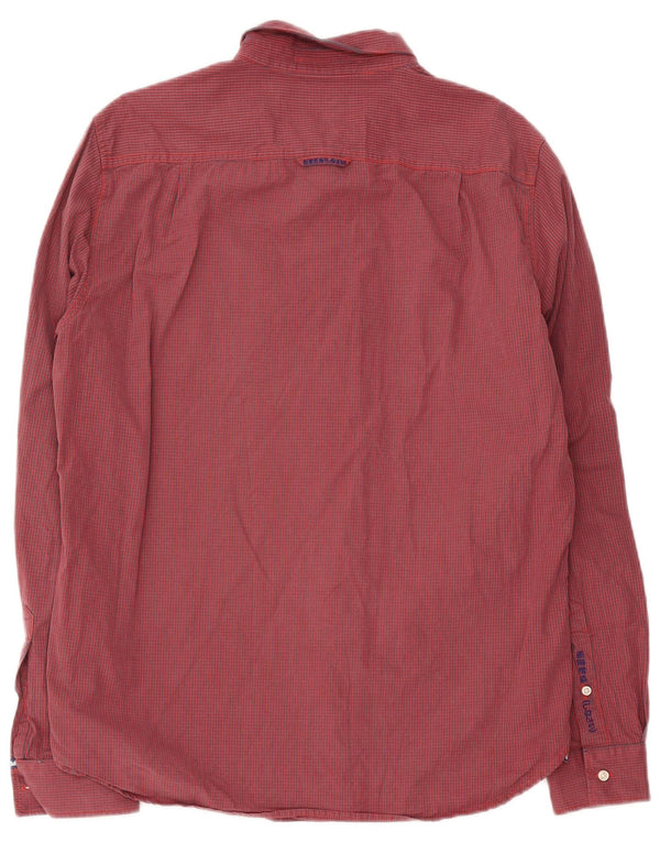 Cămașă pentru bărbați Superdry XL, bumbac cu carouri roșii