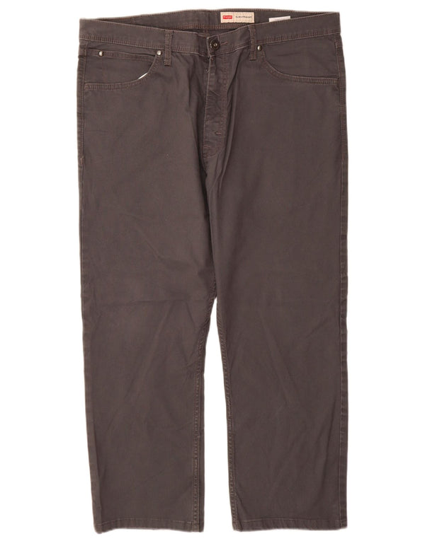 Blugi drepte subțiri Wrangler pentru bărbați W38 L26 bumbac gri