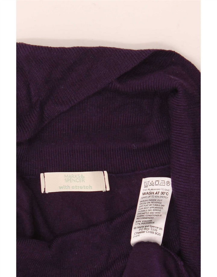 Pulover pentru femei Marks & Spencer cu gât rulat din viscoză violet mediu UK 12