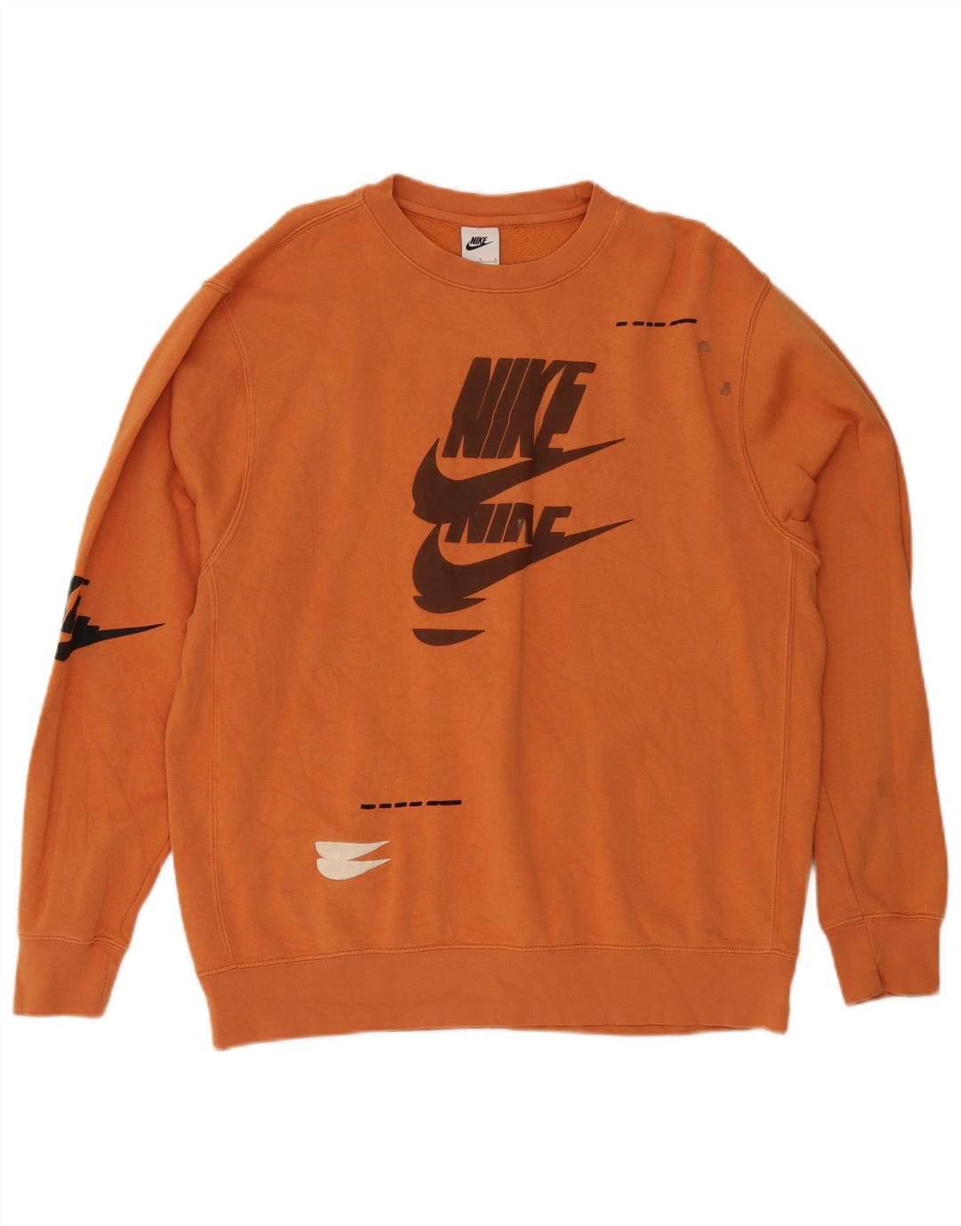 Hanorac grafic pentru bărbați Nike Pulover mare din bumbac portocaliu