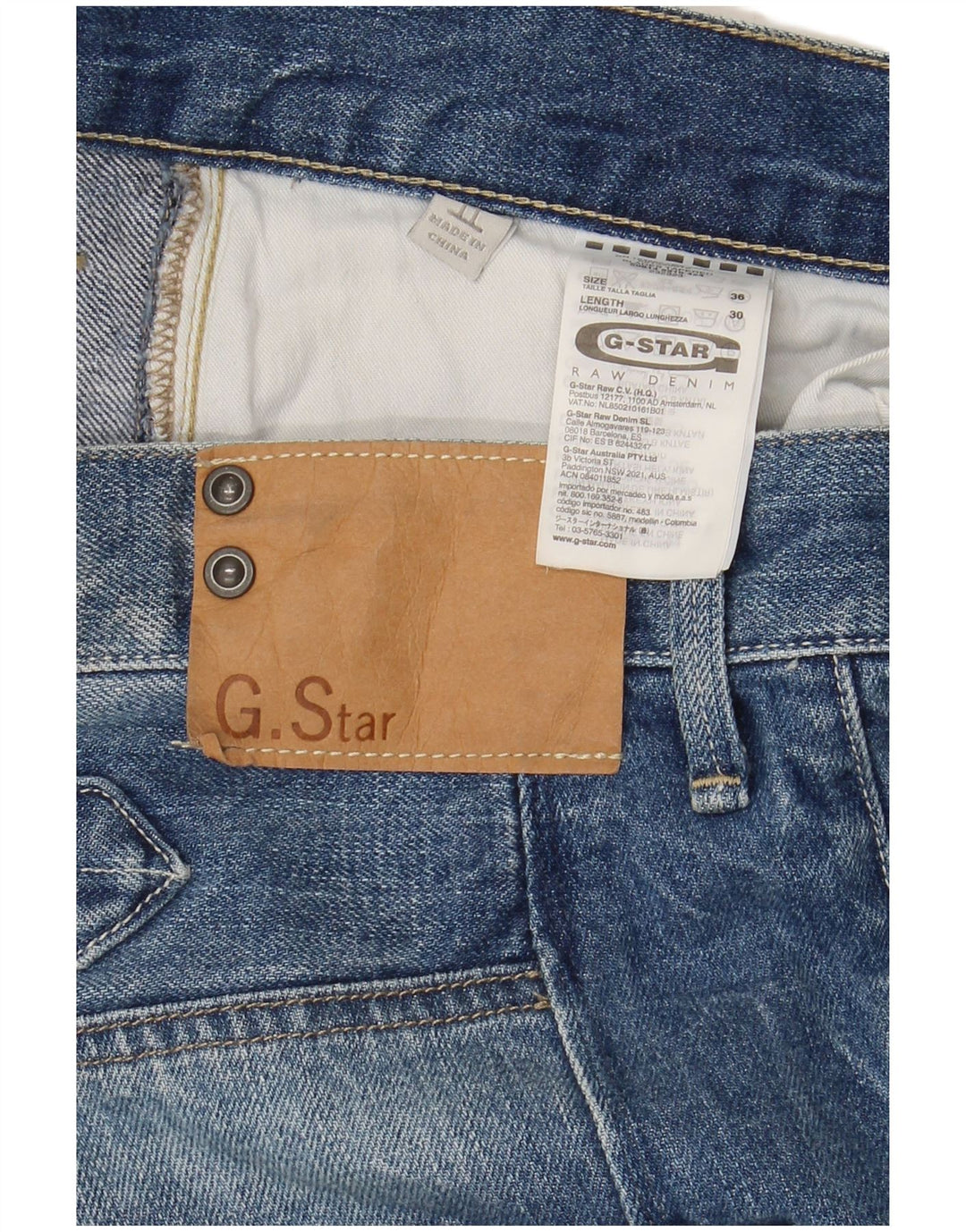 G-STAR Blugi pentru bărbați drepte W36 L30 Bumbac albastru