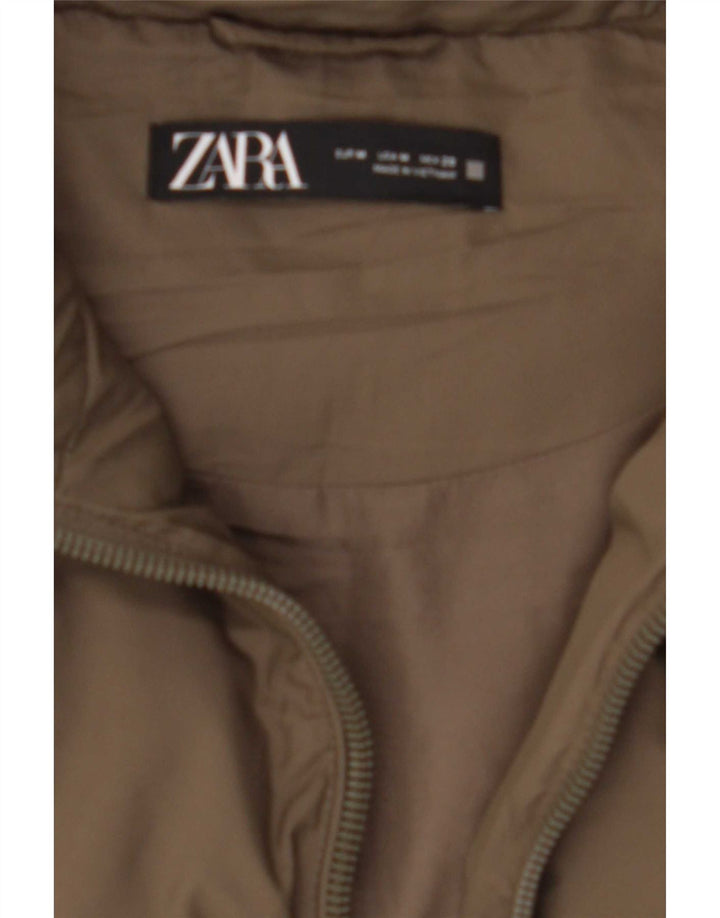 Gilet căptușit pentru femei Zara UK 14 Medium Kaki Poliester