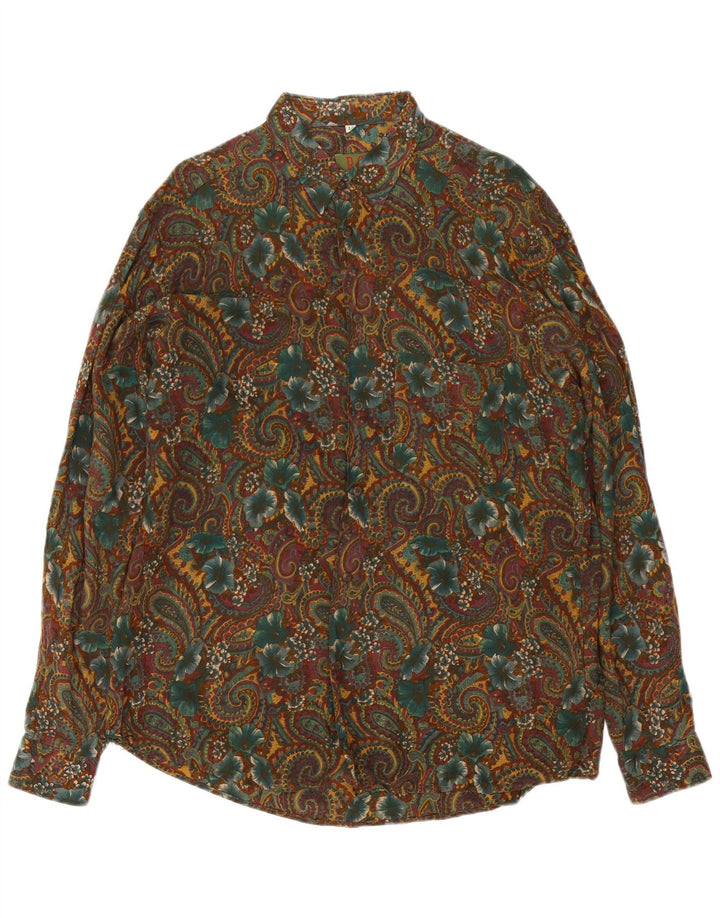 Cămașă Vintage pentru bărbați mare Kaki Paisley