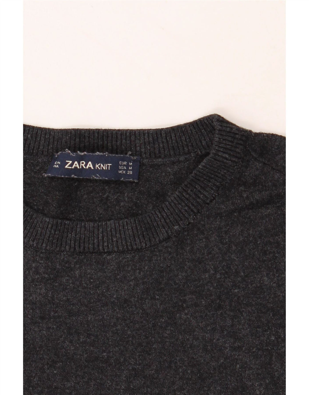 ZARA Womens Crew Neck Jumper Sweater UK 14  Medium Grey Vintage Zara and Second-Hand Zara from Messina Hembry 