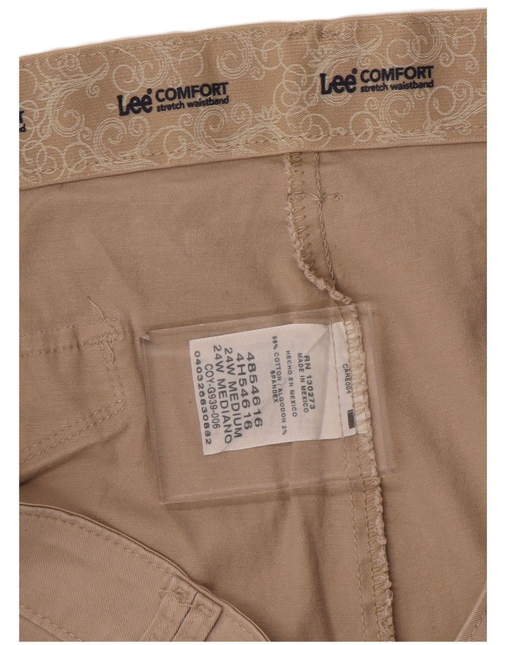 Pantaloni casual pentru femei Lee Comfort Fit US 24 4XL W48 L30 Bej Bumbac