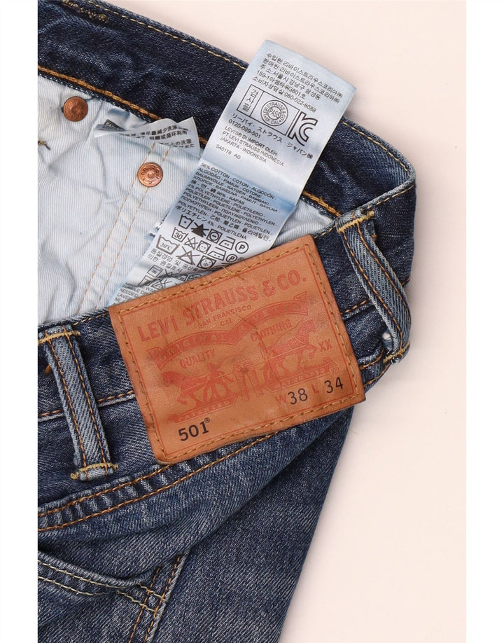 Blugi drepti pentru bărbați LEVI'S 501 W38 L34 Bumbac albastru