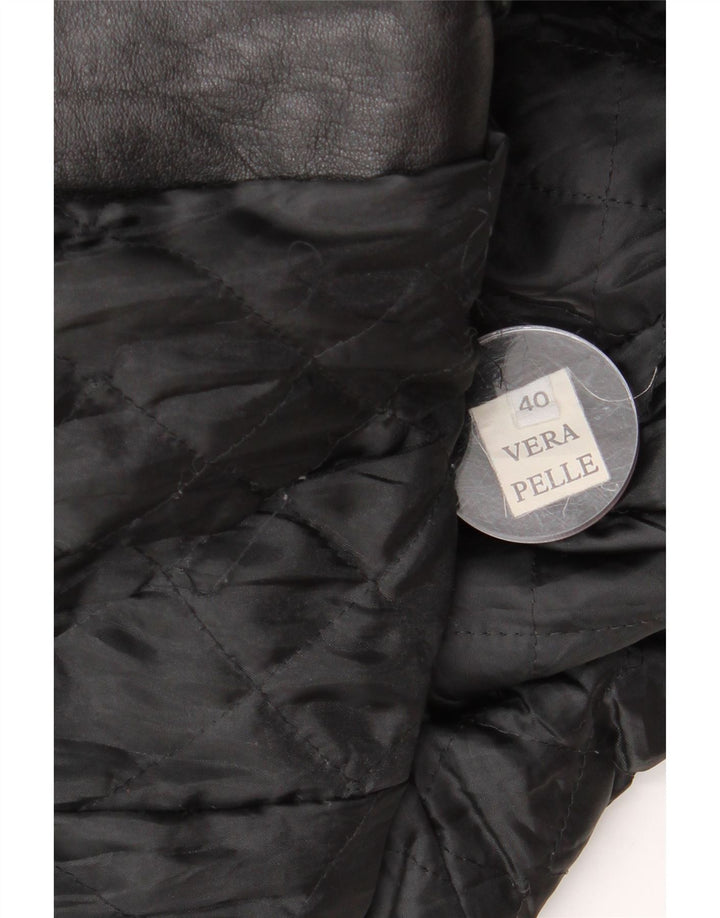 Palton din piele vintage pentru femei IT 40 Mic din piele neagră