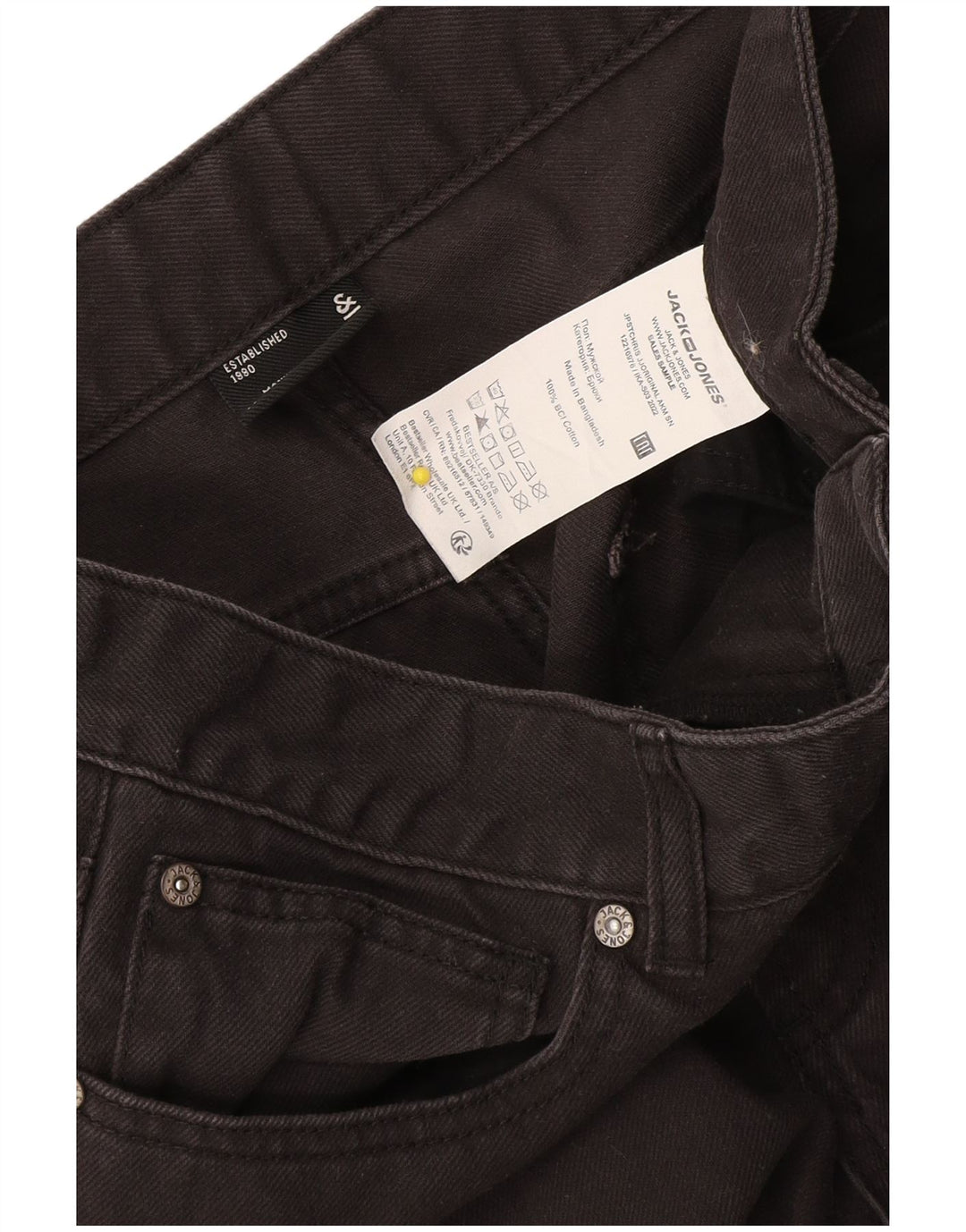 Blugi drepți pentru bărbați Jack & Jones W32 L32 bumbac negru