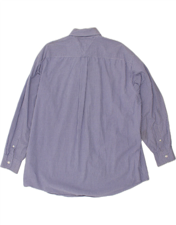 TOMMY HILFIGER Mens Shirt Size 17 XL Blue Check Cotton Vintage Tommy Hilfiger and Second-Hand Tommy Hilfiger from Messina Hembry 