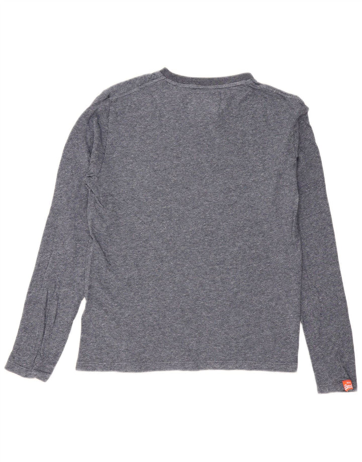 Top pentru bărbați Superdry cu mânecă lungă din bumbac albastru mediu