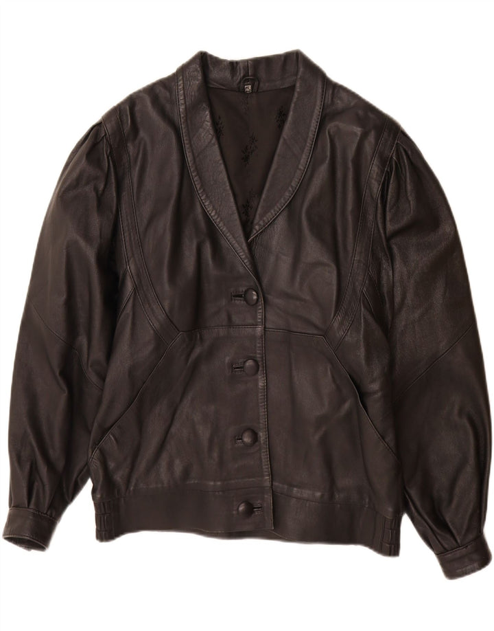 Geacă de piele vintage pentru femei IT 42 Medium Black