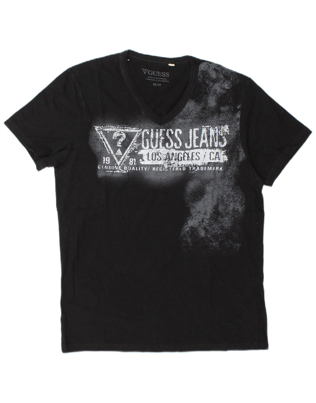 Tricou grafic Guess pentru bărbați Top mediu din bumbac negru