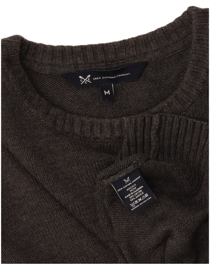 Crew Clothing Pulover pentru bărbați cu gât, bumbac, gri mediu