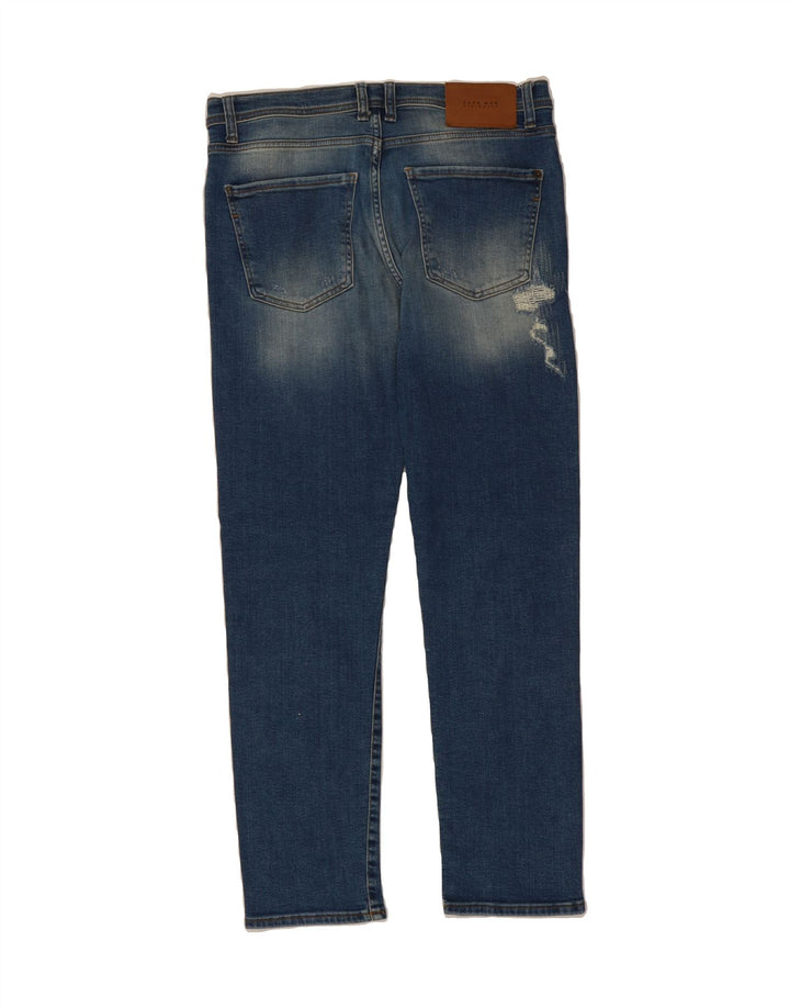 ZARA Womens Distressed Slim Jeans W32 L31 Blue Cotton Vintage Zara and Second-Hand Zara from Messina Hembry 