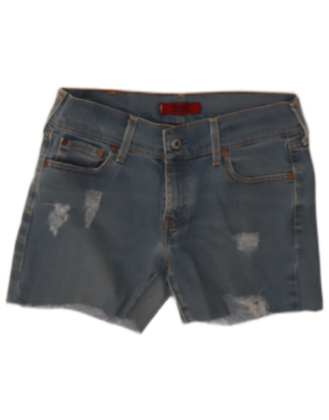 Pantaloni scurți Levi's pentru femei 559 denim distressed W32, bumbac albastru mare