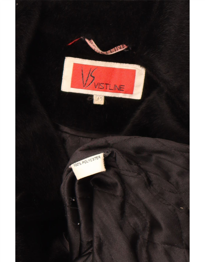 Pardesiu vintage pentru femei din blană artificială IT 42 poliester mediu negru