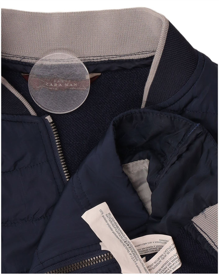 Gilet căptușit pentru bărbați Zara UK 36 Poliester bleumarin mic