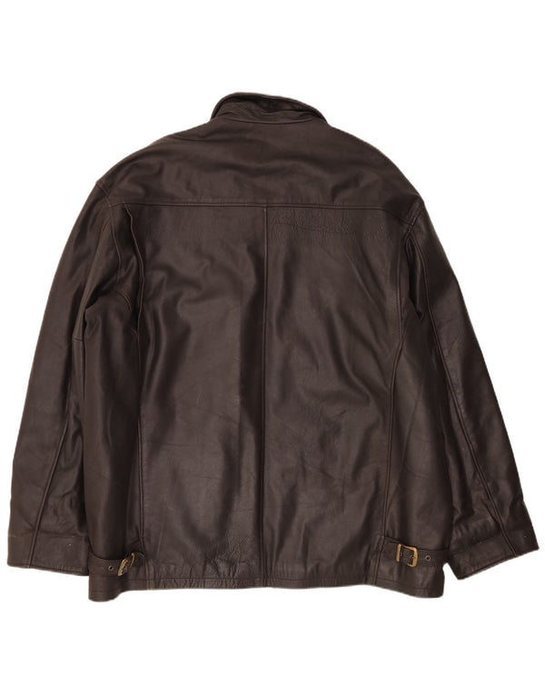 Jachetă din piele pentru bărbați Sharon Furs UK 44 2XL maro