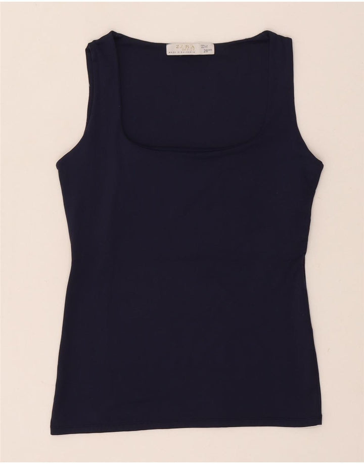 Vest Vest Top Femei Zara UK 12 Medium Bleumarin