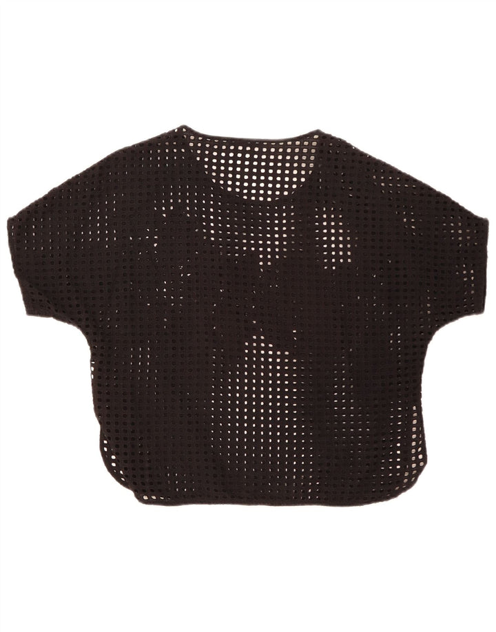 Bluză Zara Femei See Through Top UK 14 Medium Black Floral