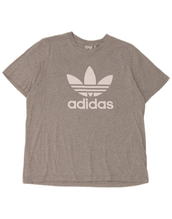 Tricou grafic pentru bărbați Adidas Top XL, bumbac cu pete gri