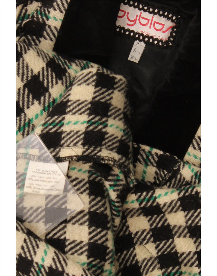 Palton deschis pentru femei Byblos IT 42 Medium Black Check Wool