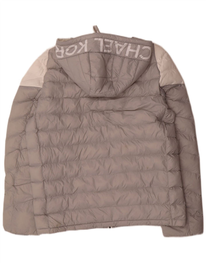 Jachetă căptușită cu grafică pentru bărbați MICHAEL KORS UK 40, mare, gri, bloc de culoare