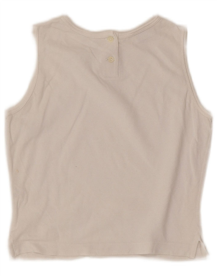 Lacoste Crop Vest Top pentru femei Mărimea 36 Bumbac alb mic