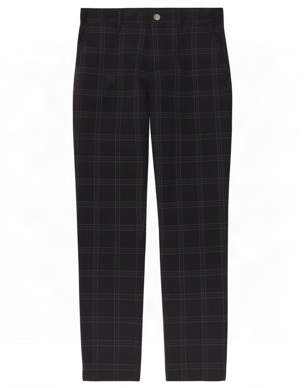 Zara Pantaloni chino subțiri pentru bărbați Mici L30 L28 Poliester cu carouri negru
