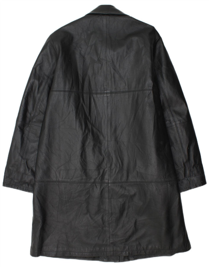 Palton din piele vintage pentru femei IT 48 XL din piele neagră