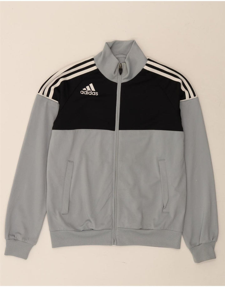 Jachetă de trening pentru băieți ADIDAS 13-14 ani, gri, poliester color bloc